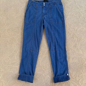 White House Black Market Blue mid rise Straight Crop Jeans